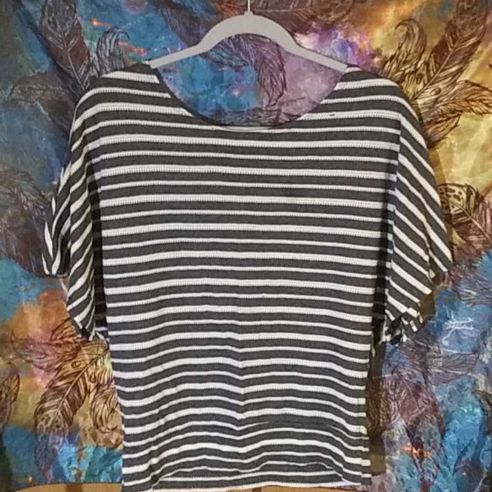 Open back striped Tee